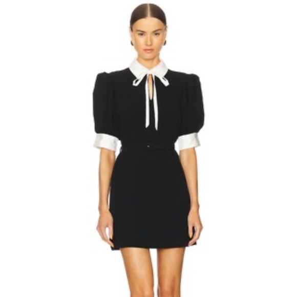 Cinq a Sept Sabelle Dress in Black & Ivory - Picture 1 of 8
